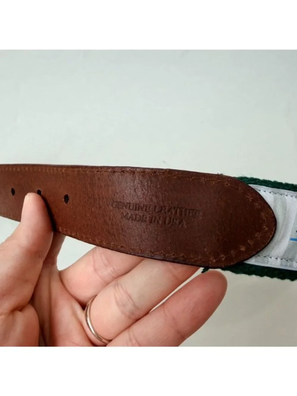 Reel Point Shelter woven Canvas Belt Green Men's Size 36